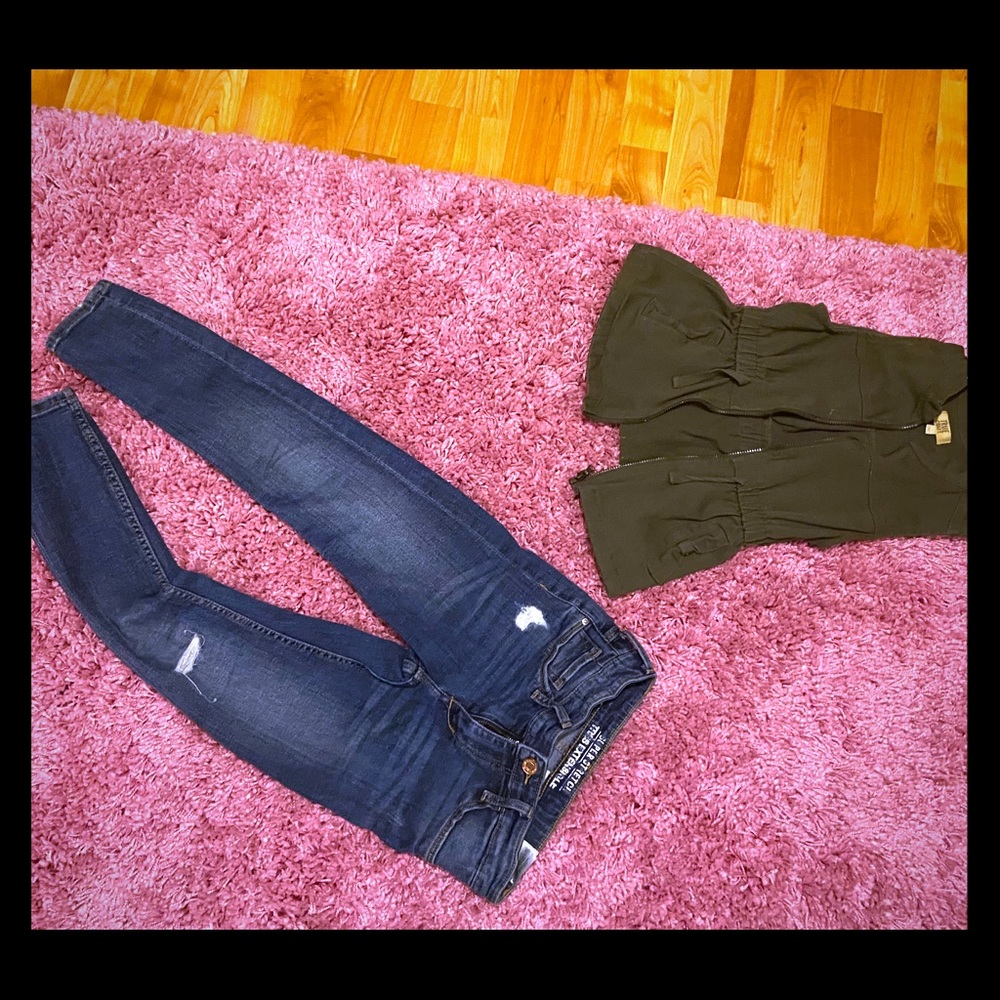 COPY - Girls vest and ripped jeans set